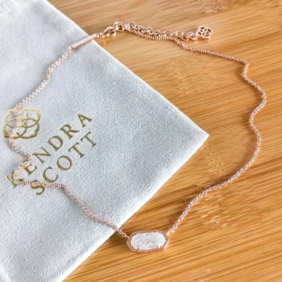 Iridescent Drusy Elisa Necklace in Rose Gold - Picture 2 of 3